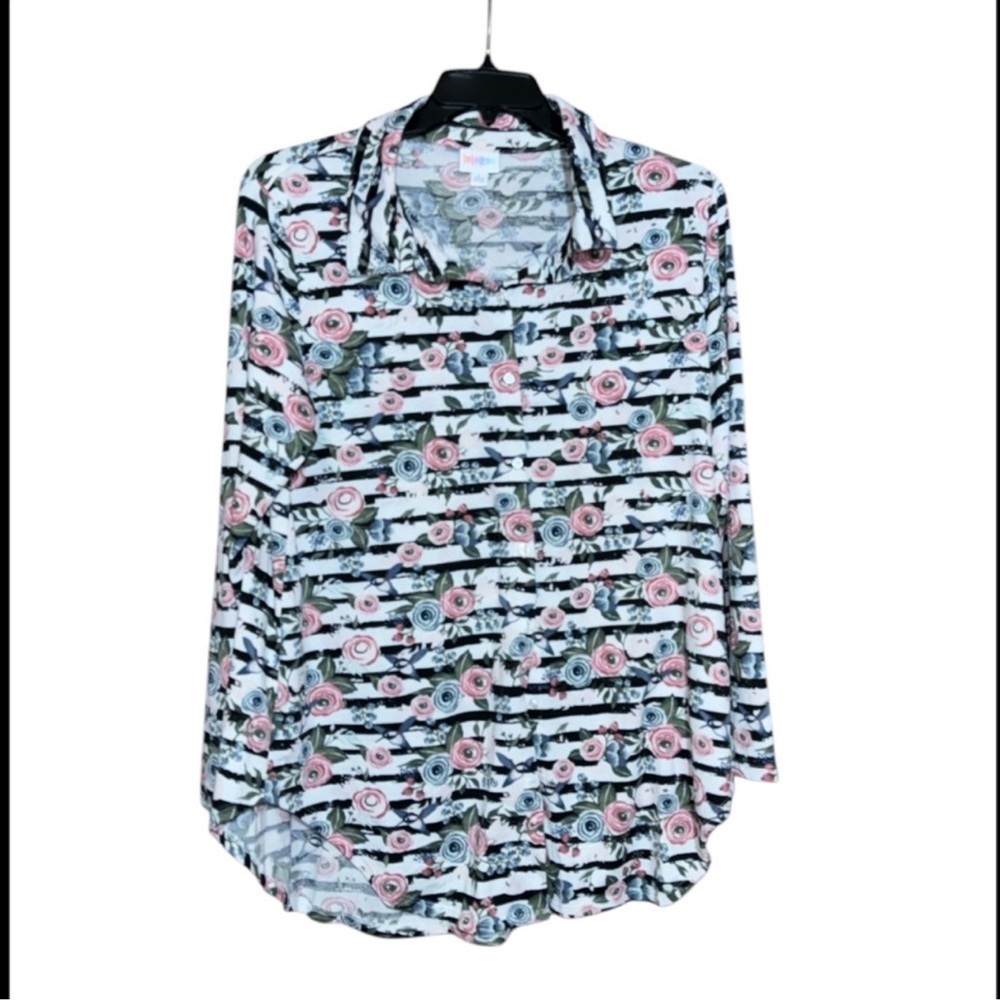 Floral Striped Women's Top LulaRoe size large tunic